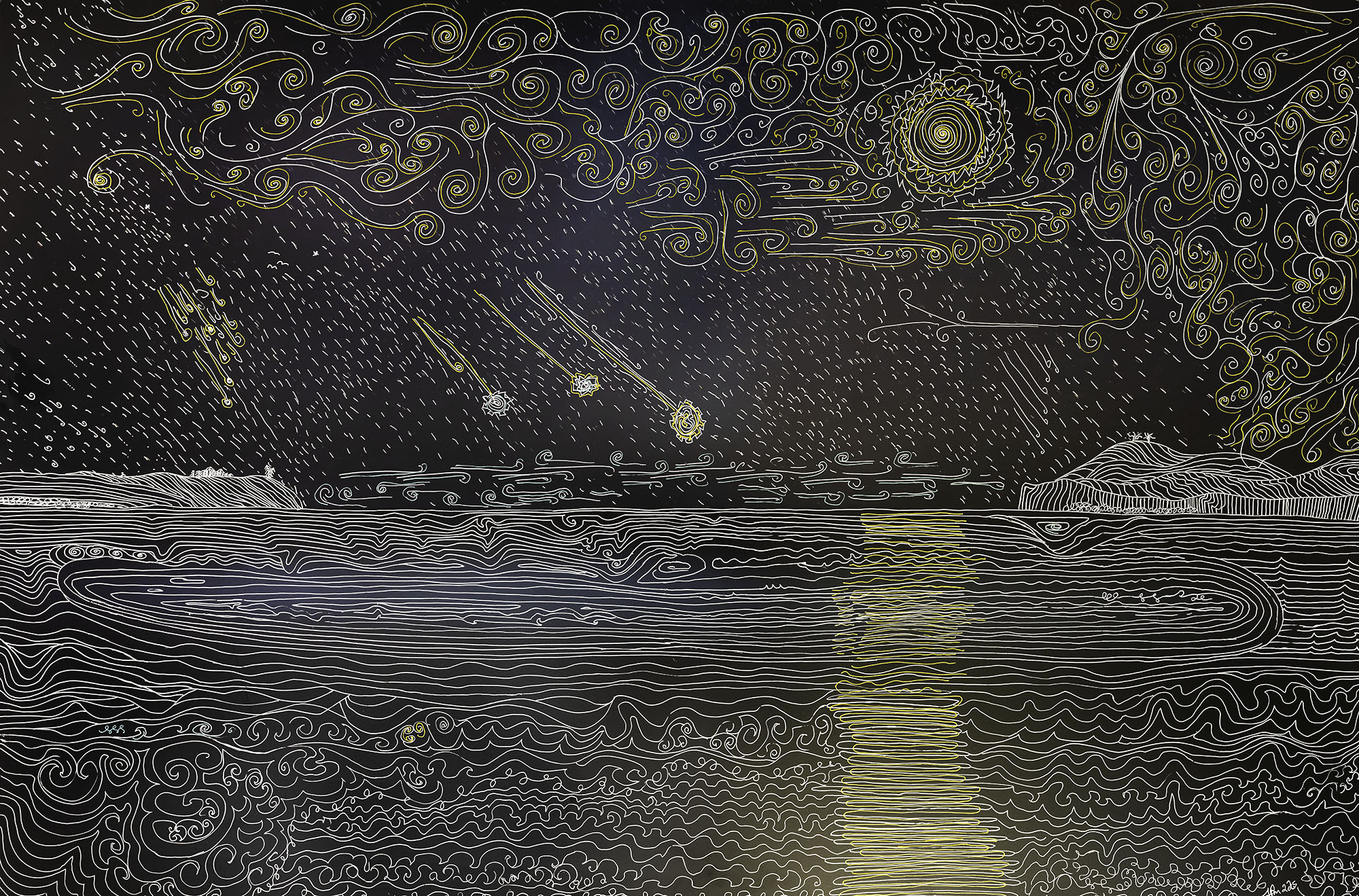 stars and Moon, by John Maillard